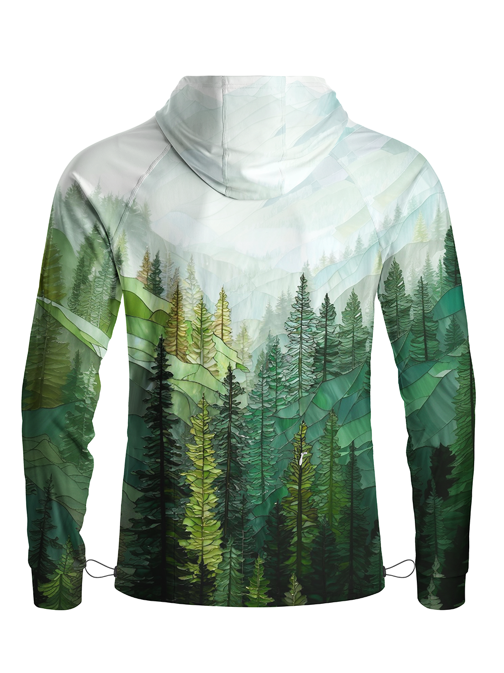 Orionride Dense Coniferous Forest Long Sleeve Cycling Hoodie Shirt
