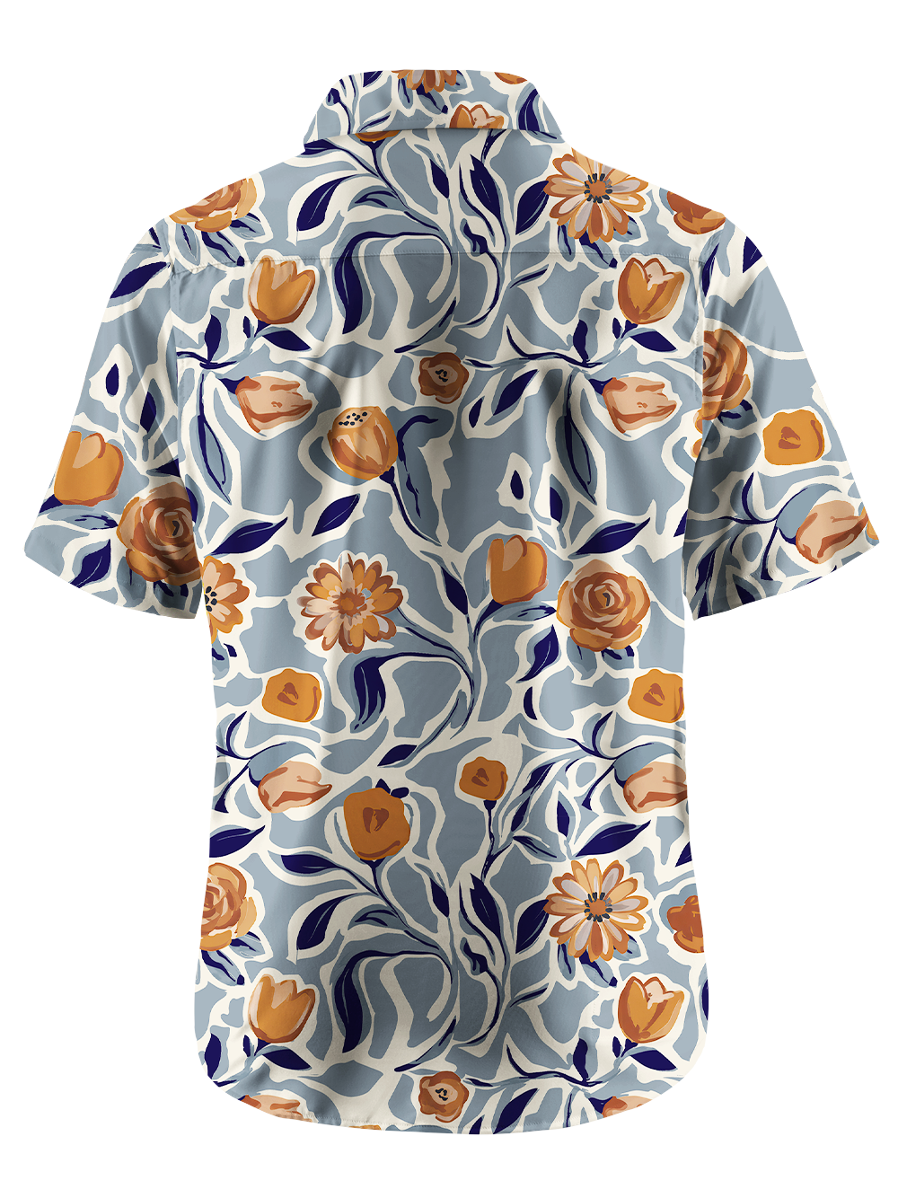 Orionride Vine Flower Code Zipper Pockets Ultra Lightweight Short Sleeves Gravel Shirt