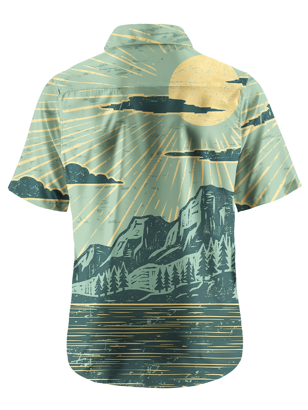 Orionride Mountains And Forests Zipper Pockets Ultra Lightweight Short Sleeves Gravel Shirt
