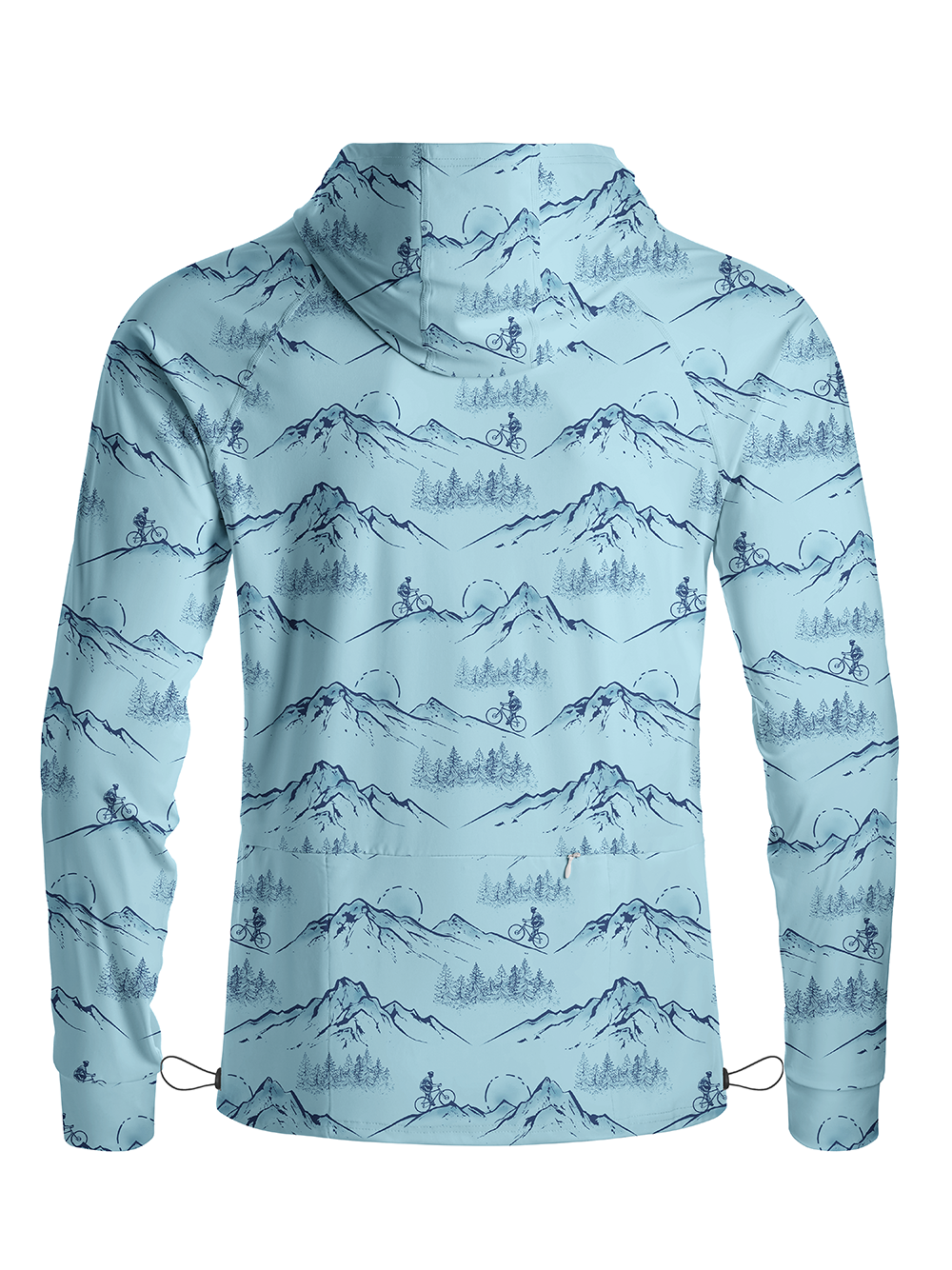Orionride Mountain Outline Long Sleeve Cycling Hoodie Shirt