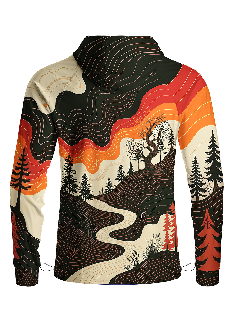 Orionride Topographical Poems Long Sleeve Cycling Hoodie Shirt