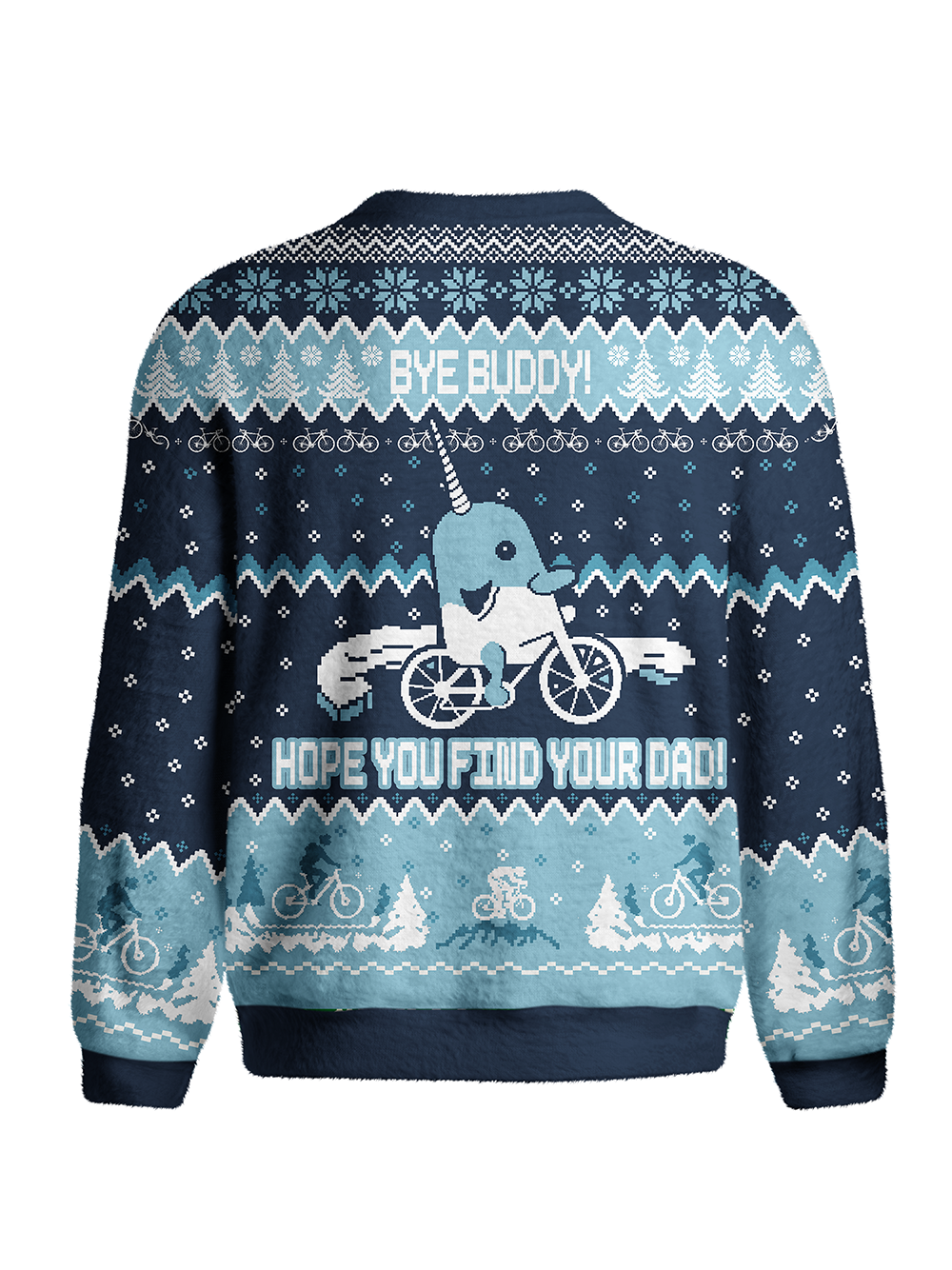 Orionride Narwhal Riding A Bicycle Women's Sweaters