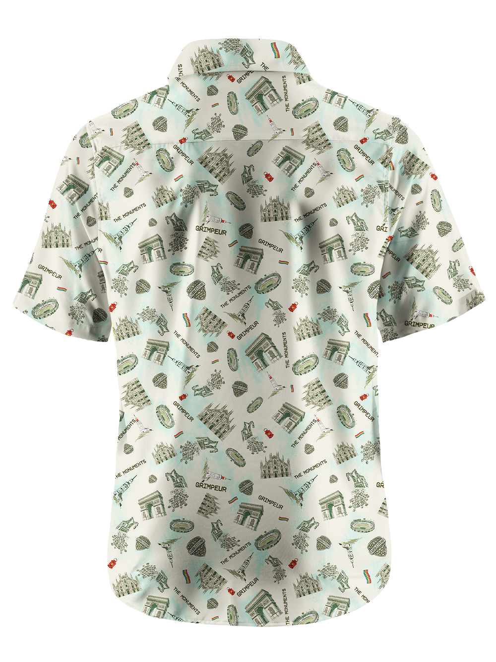 Orionride Landmark Buildings Zipper Pockets Ultra Lightweight Short Sleeves Gravel Shirt