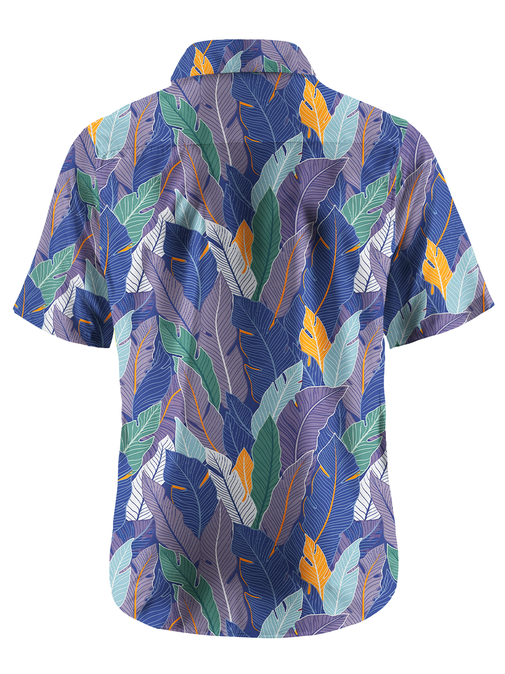 Orionride Plant Leaf Pattern Zipper Pockets Ultra Lightweight Short Sleeves Gravel Shirt