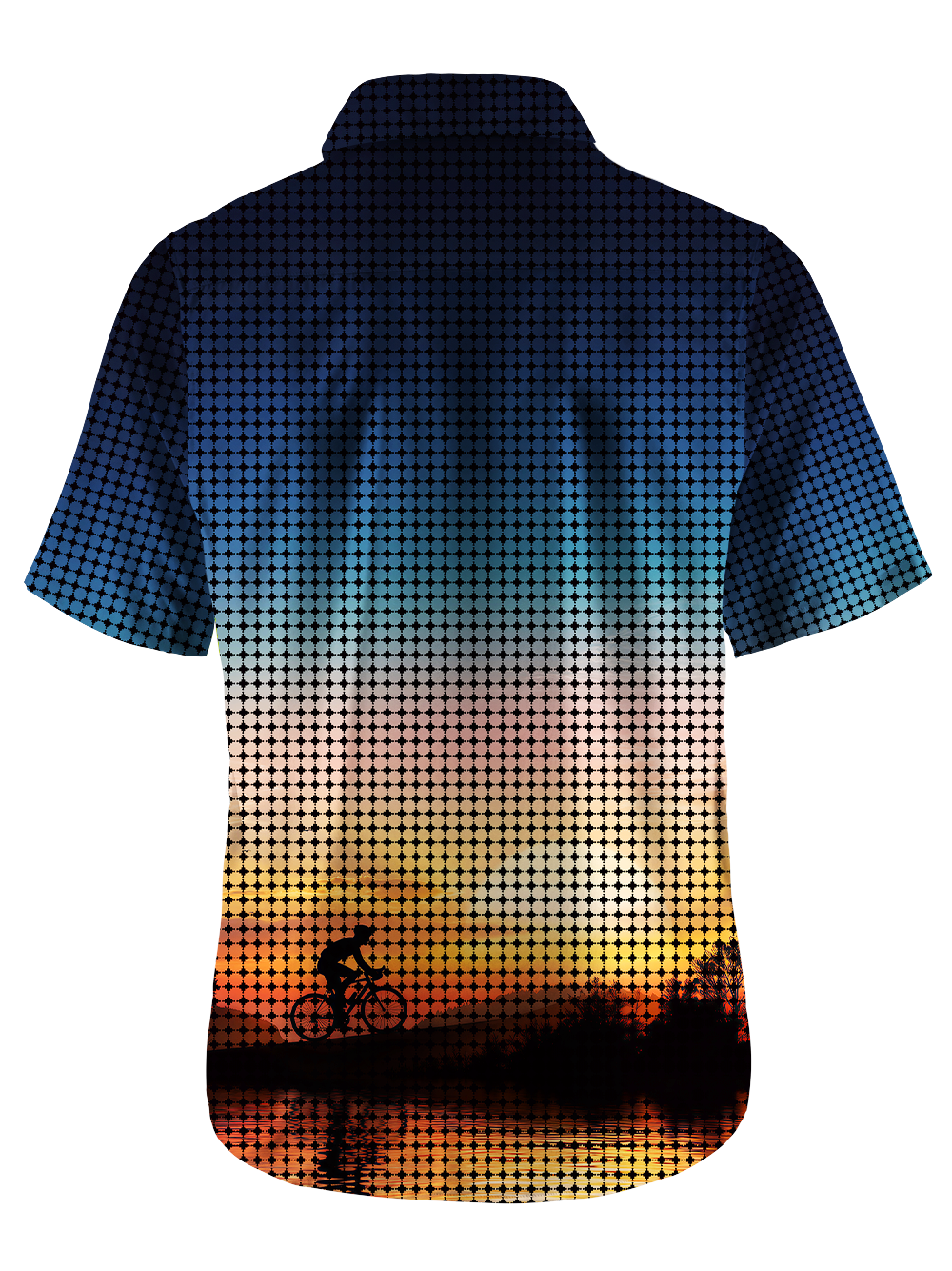 Orionride Sunset Halo Zipper Pockets Ultra Lightweight Short Sleeves Gravel Shirt