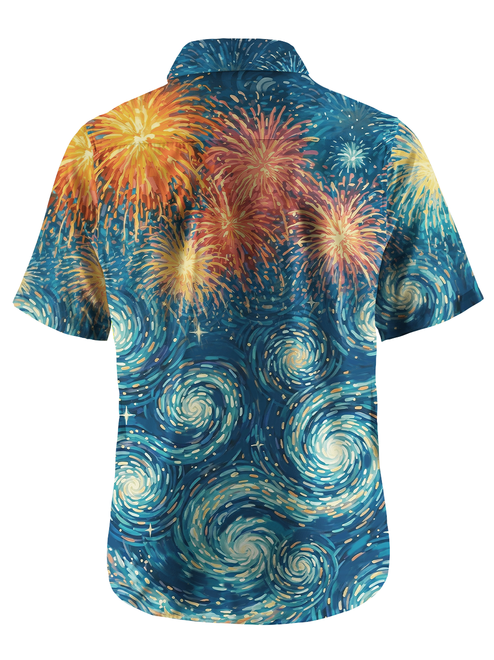 Orionride Fireworks In Bloom Zipper Pockets Ultra Lightweight Short Sleeves Gravel Shirt