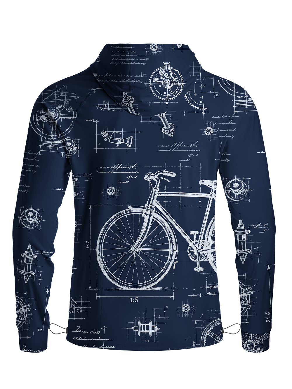Orionride Bicycle Sketch Long Sleeve Cycling Hoodie Shirt