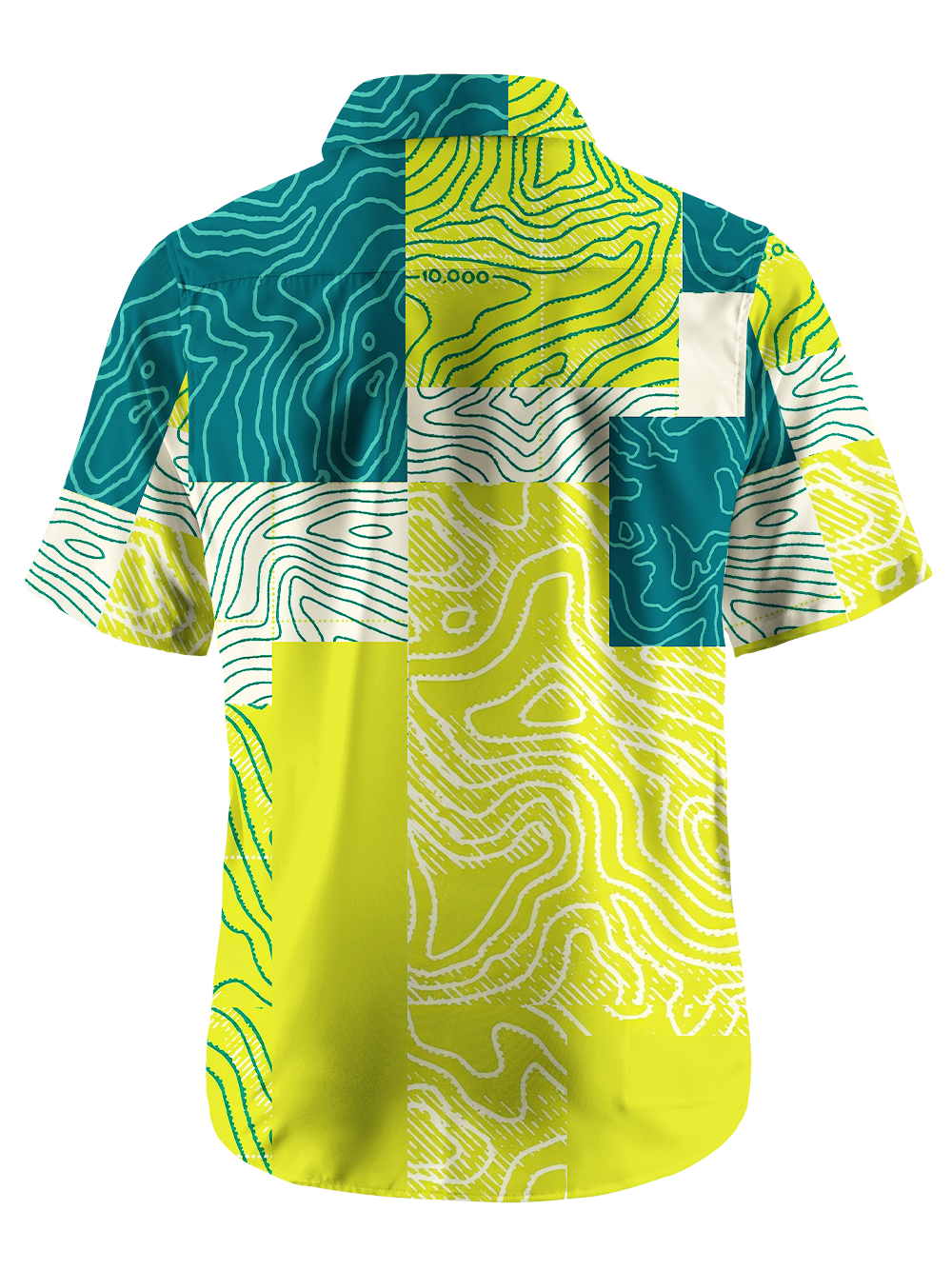 Orionride Topographic Map Zipper Pockets Ultra Lightweight Short Sleeves Gravel Shirt