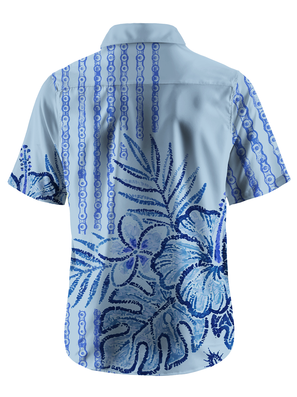Orionride Chains And Flowers Zipper Pockets Ultra Lightweight Short Sleeves Gravel Shirt