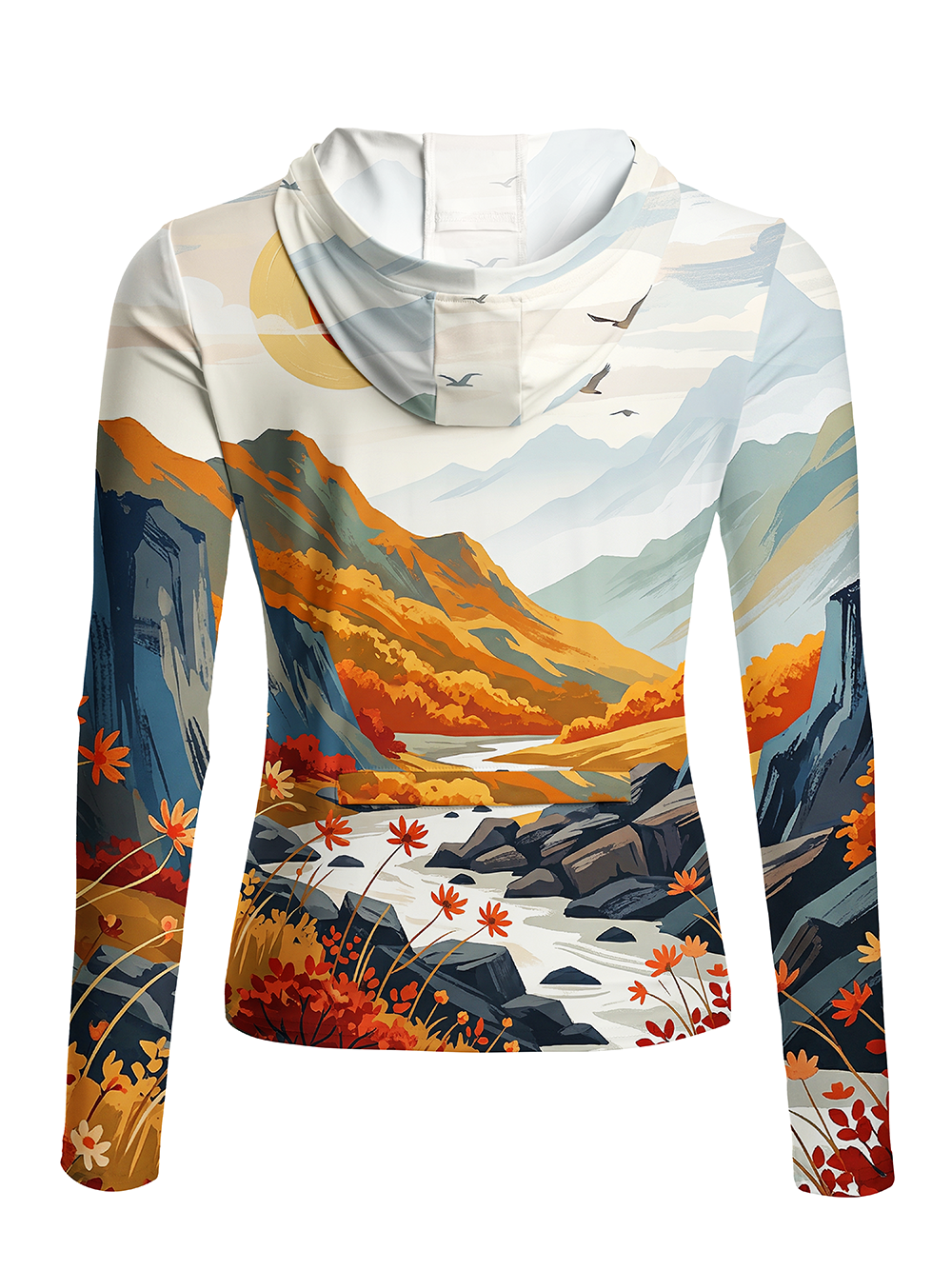 Orionride Mountain Stream Women's Long Sleeve Cycling Hoodie Shirt