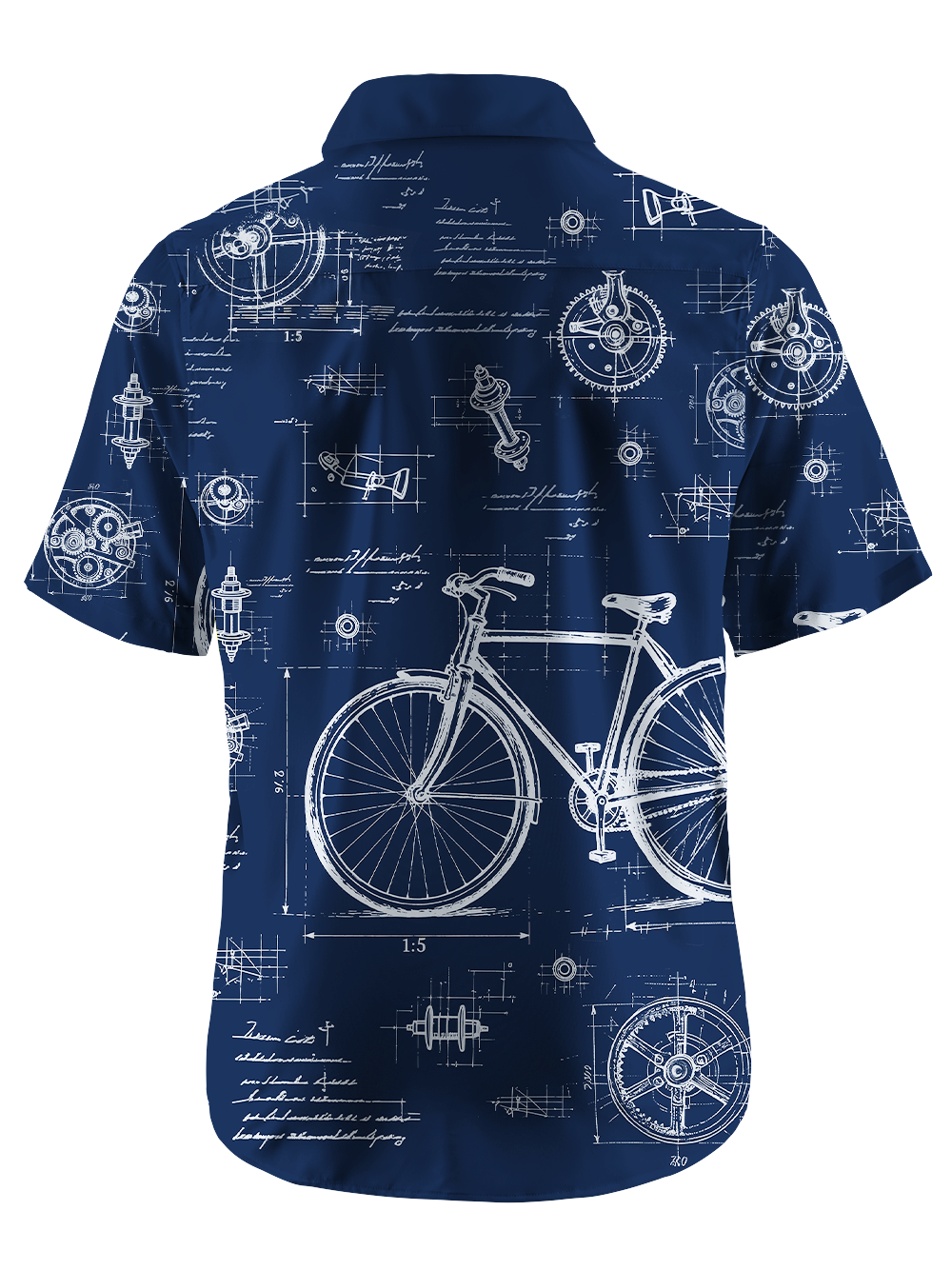 Orionride Bicycle Sketch Zipper Pockets Ultra Lightweight Short Sleeves Gravel Shirt