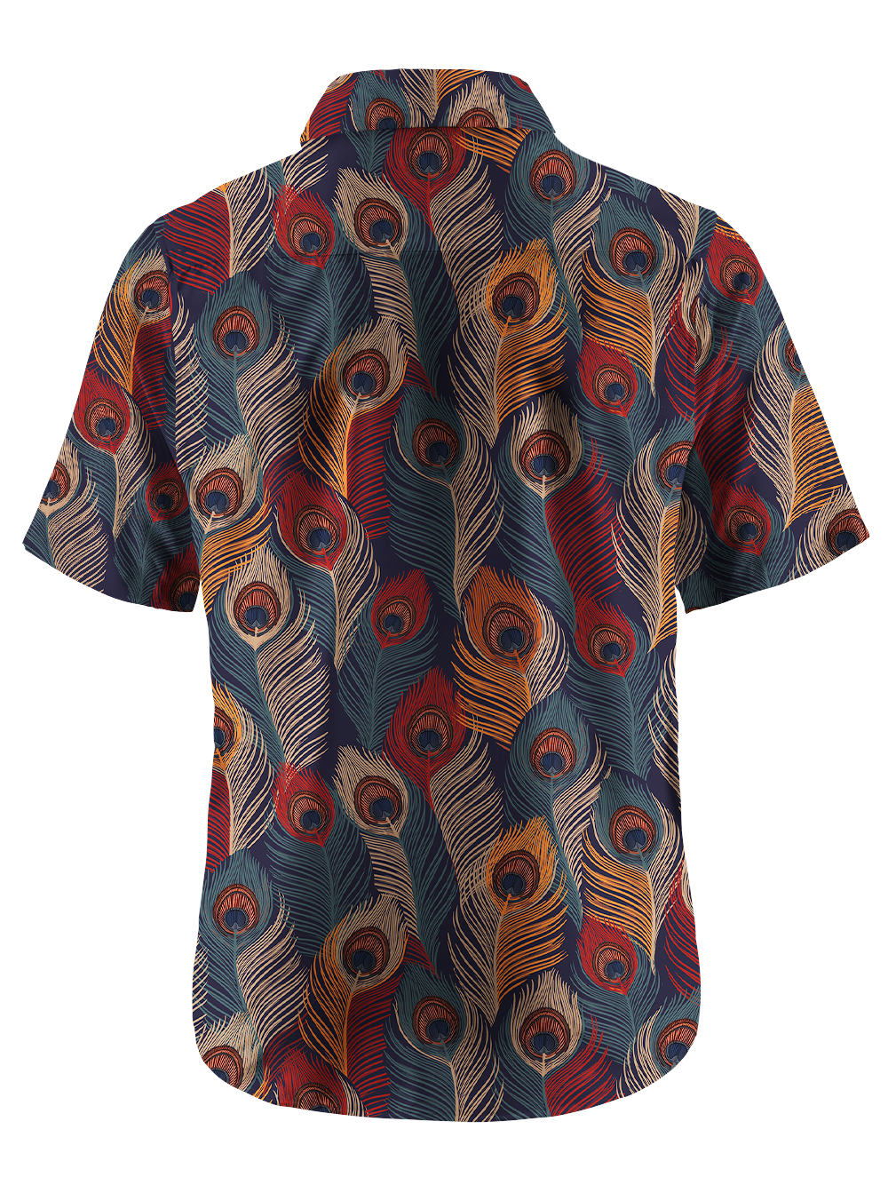Orionride Colorful Feathers Zipper Pockets Ultra Lightweight Short Sleeves Gravel Shirt