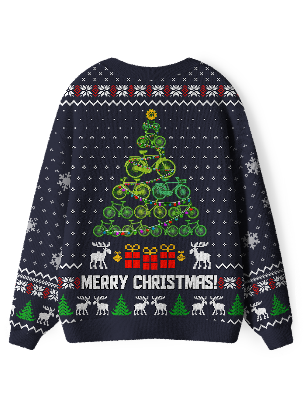 Orionride Bicycle Christmas Tree Men's Cardigan Knit Sweaters