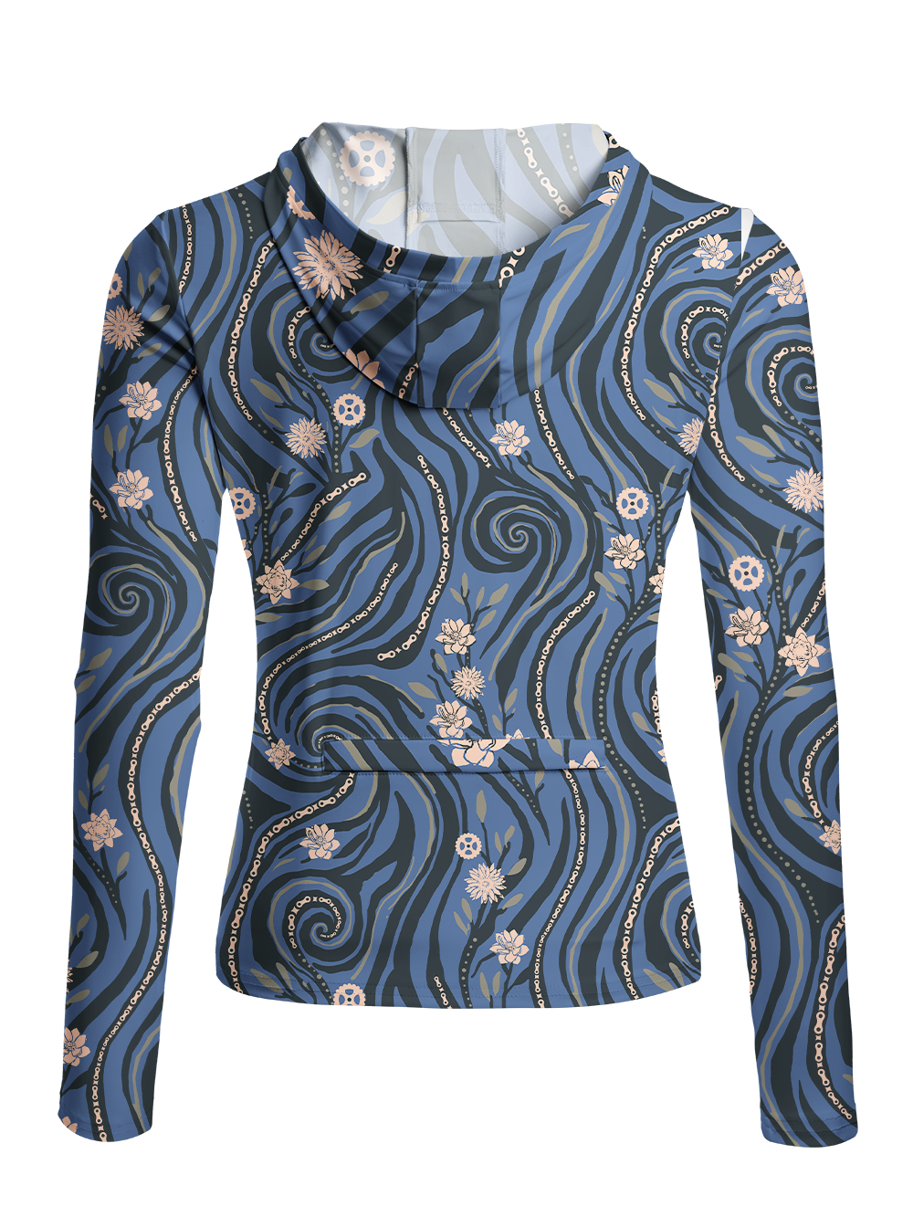 Orionride Chain Vine Flowers Women's Long Sleeve Cycling Hoodie Shirt