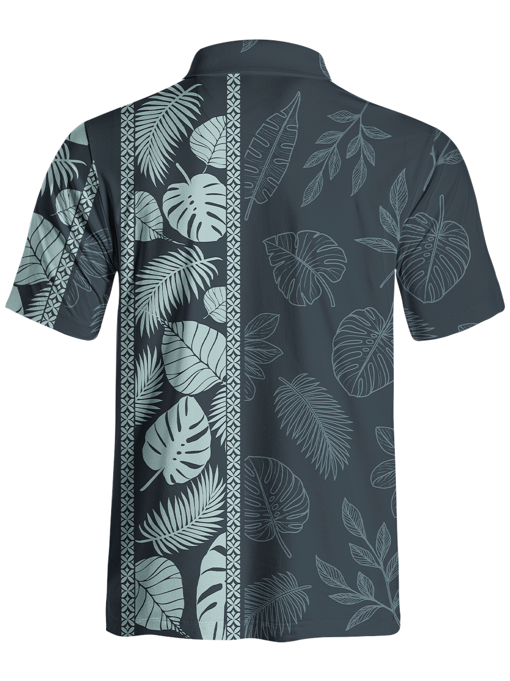 Orionride Striped Monstera Deliciosa Men's Polo Shirt