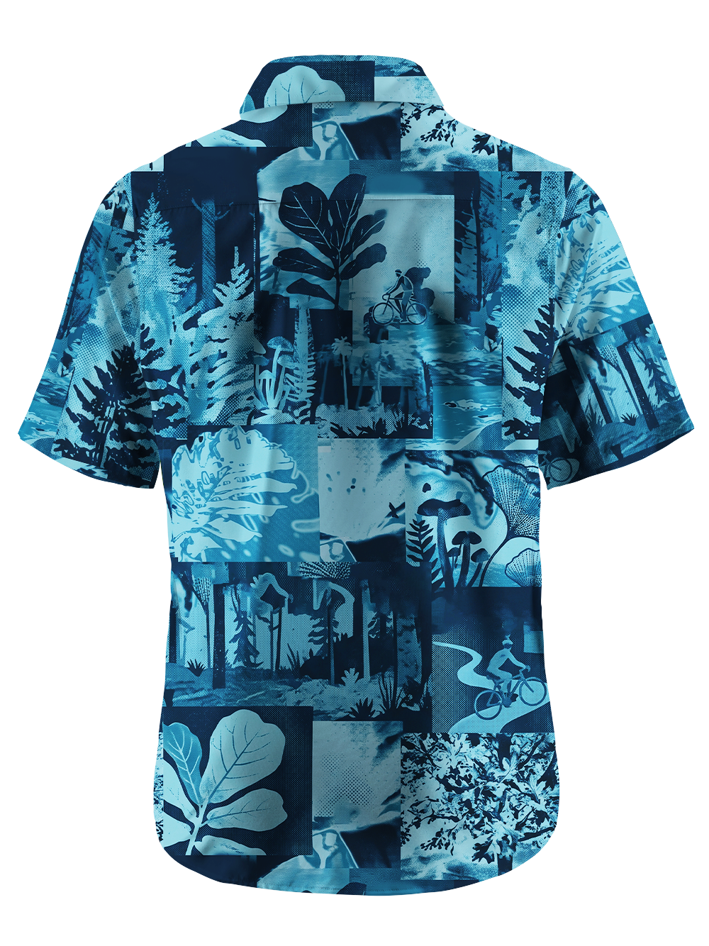 Orionride Mystery Blue Zipper Pockets Ultra Lightweight Short Sleeves Gravel Shirt