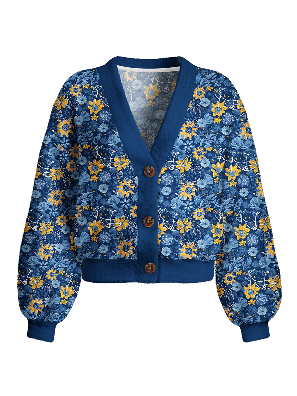 Orionride Flower Paradise Women's Fuzzy Knit Cardigan