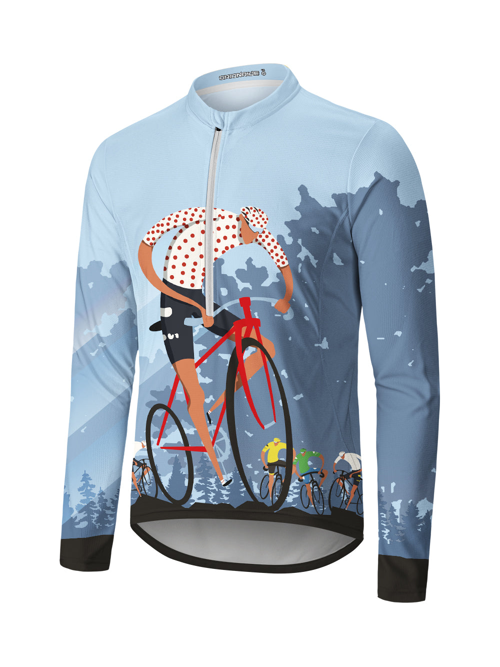Orionride Passionate Team Long Sleeve Half Zipper Mountain Bike Jersey