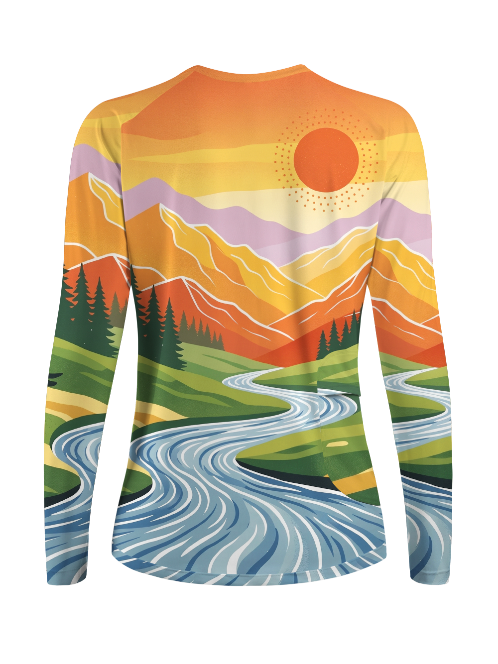 Orionride Panoramic Mountain Peaks Women's Quick Dry Downhill Jersey