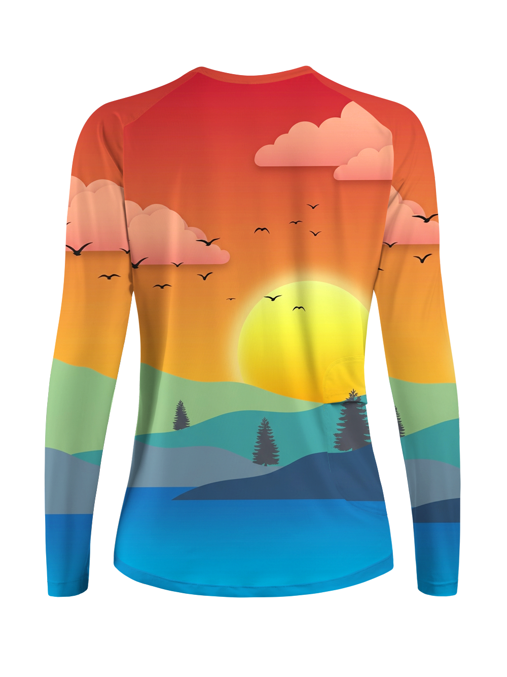 Orionride Warm Lake Sunset Women's Quick Dry Downhill Jersey