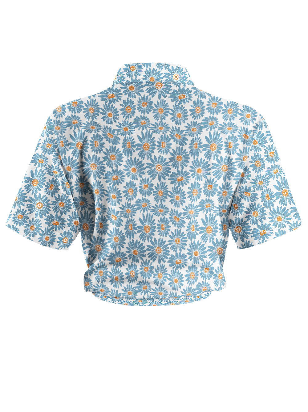 Orionride Blue Daisy Zipper Pockets Ultra Lightweight Short Sleeves Women's Gravel Shirt