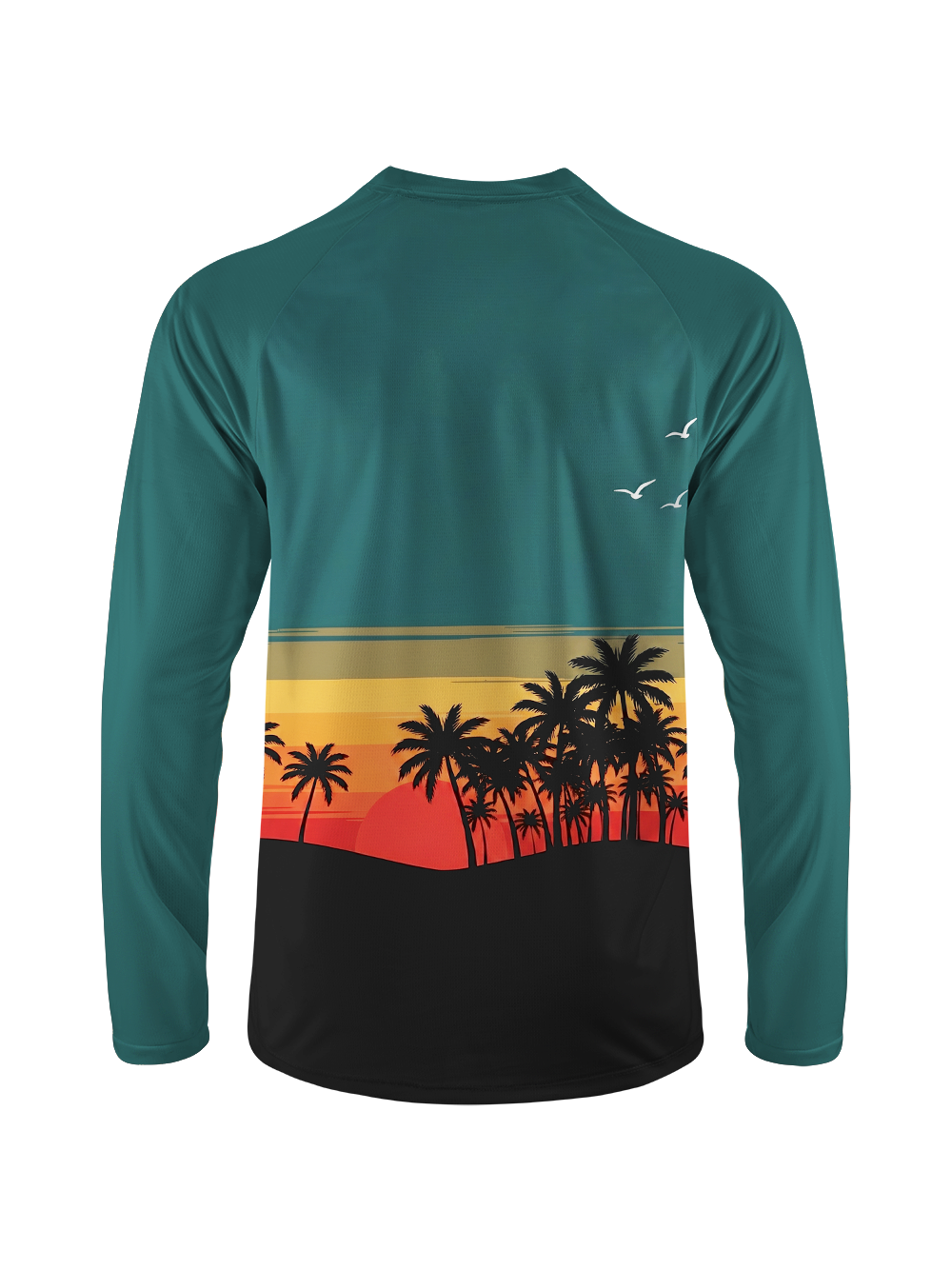 Orionride Sunset Coconut Trees Long Sleeve Downhill Jersey