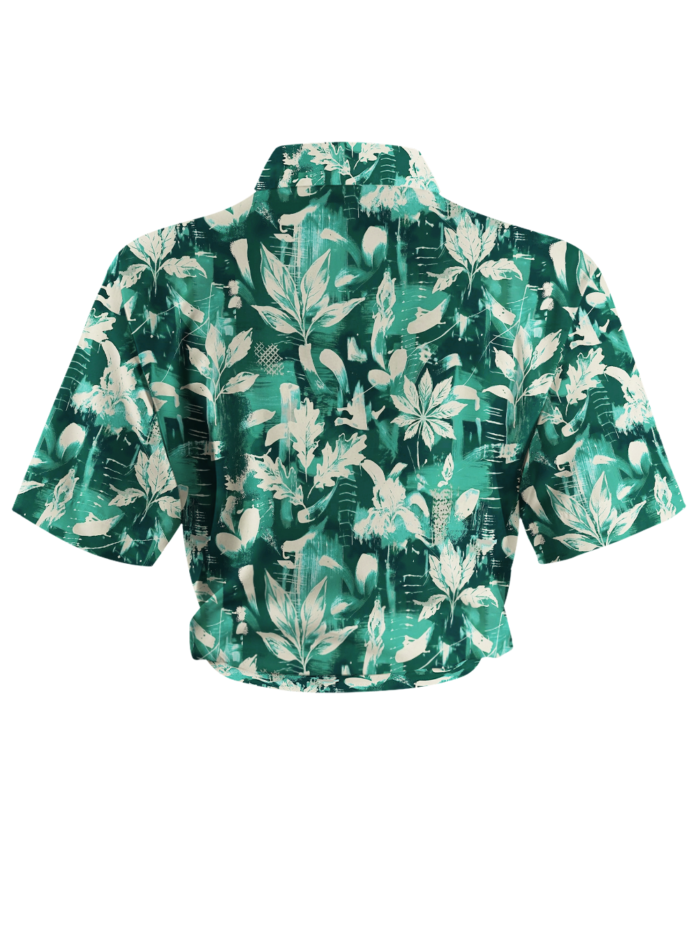 Orionride Leaf Graffiti Zipper Pockets Ultra Lightweight Short Sleeves Women's Gravel Shirt