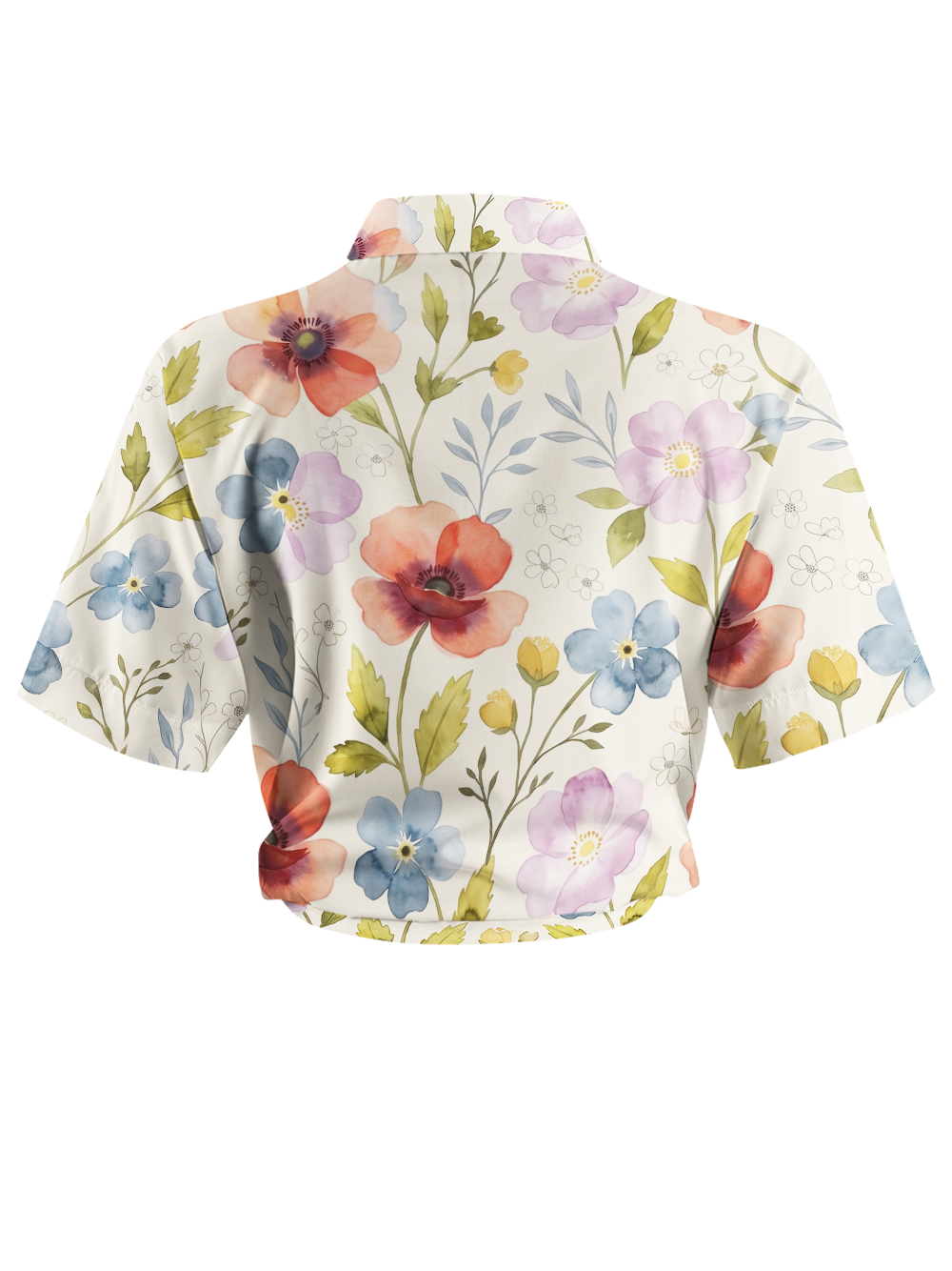 Orionride Watercolor Poppy Zipper Pockets Ultra Lightweight Short Sleeves Women's Gravel Shirt
