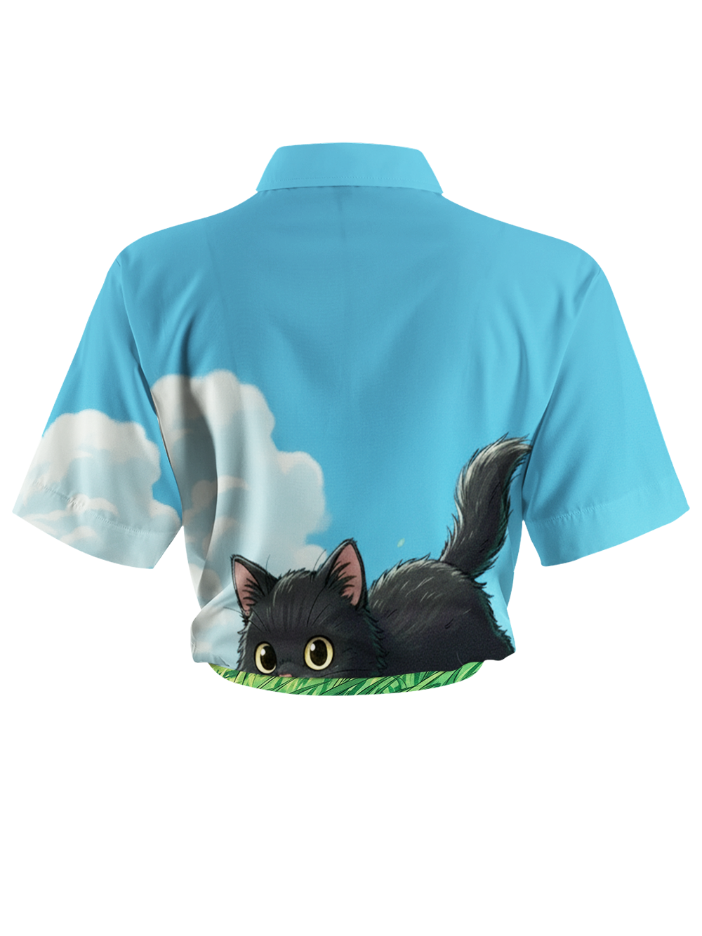 Orionride Green Kitten Zipper Pockets Ultra Lightweight Short Sleeves Women's Gravel Shirt