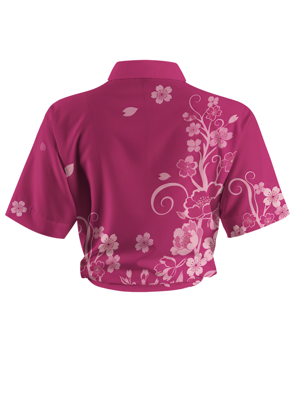 Orionride Gradient Cherry Blossoms Zipper Pockets Ultra Lightweight Short Sleeves Women's Gravel Shirt