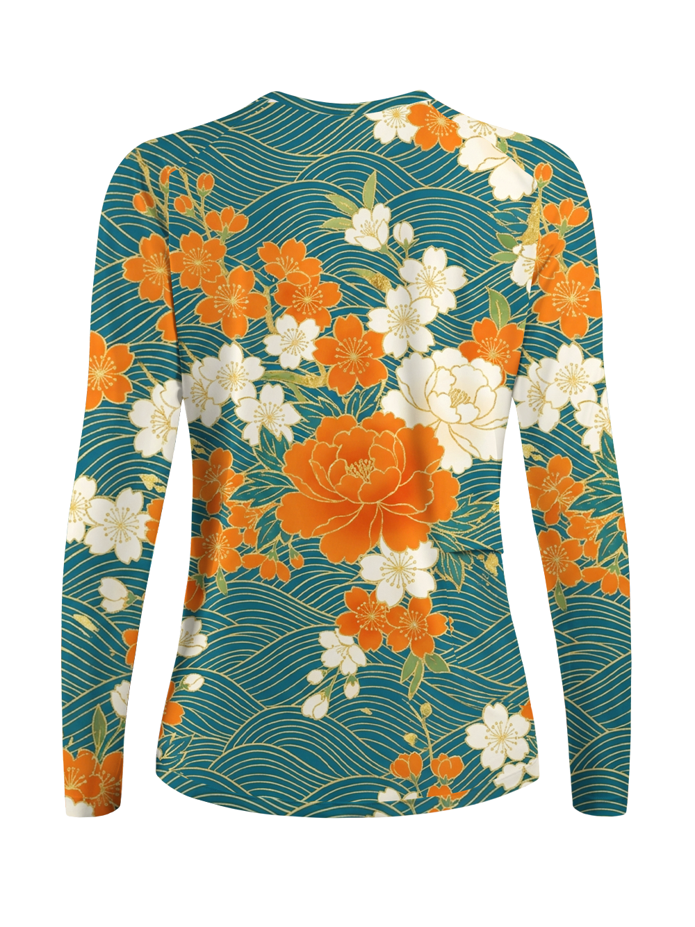 Orionride Floral Wave Pattern Women's Quick Dry Downhill Jersey