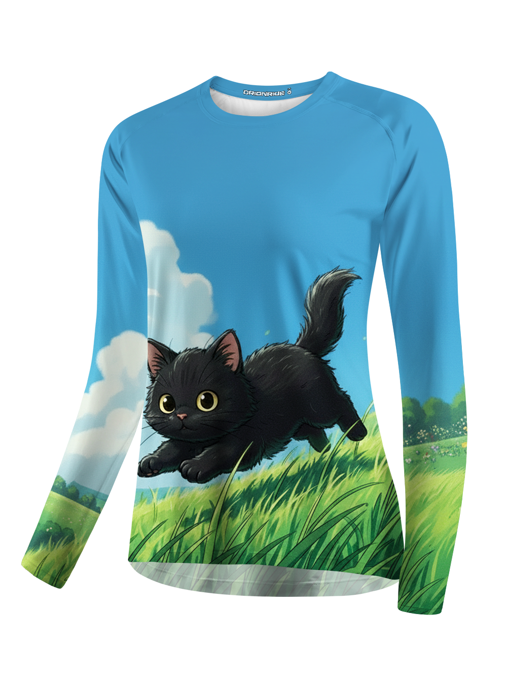 Orionride Green Kitten Women's Quick Dry Downhill Jersey