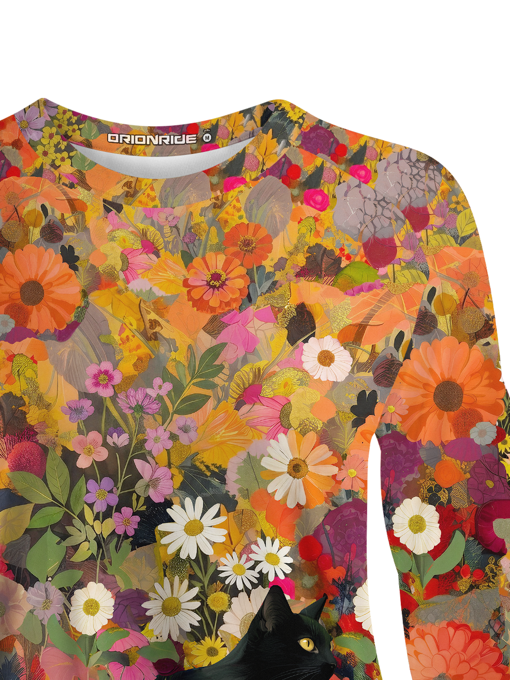 Orionride Cat In The Flower Bushes Women's Quick Dry Downhill Jersey