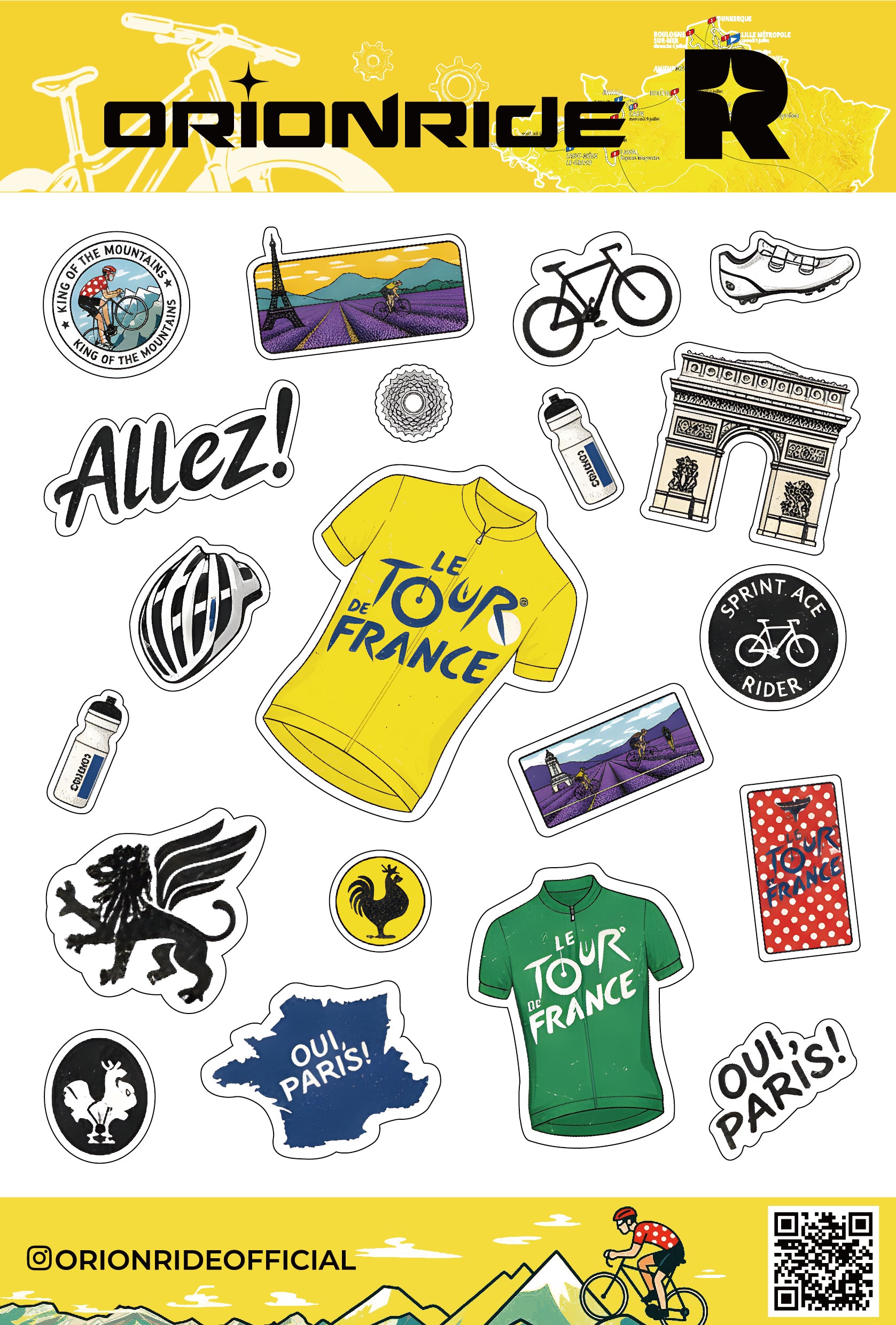 Orionride Around The World Cycling Sticker