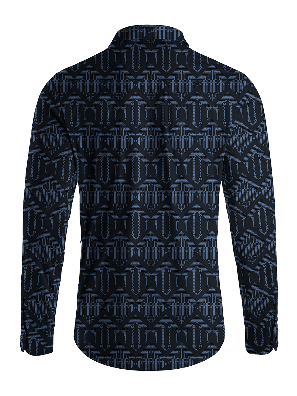 Orionride Checkered Chain Men's Stretchy Breathable Long Sleeve Gravel Shirt