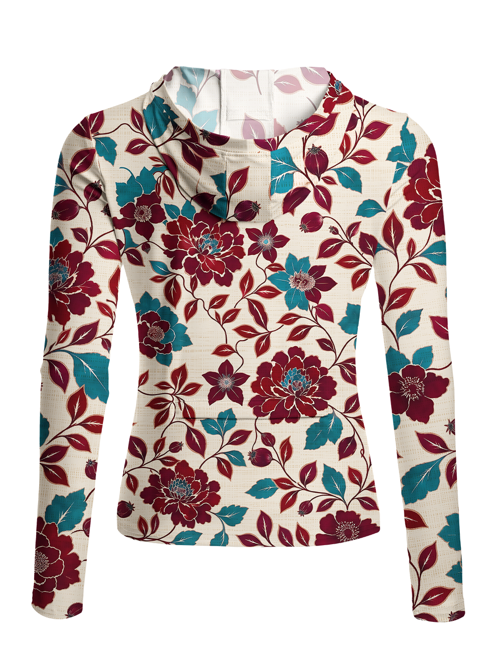 Orionride Luxurious Peony Women's Long Sleeve Cycling Hoodie Shirt