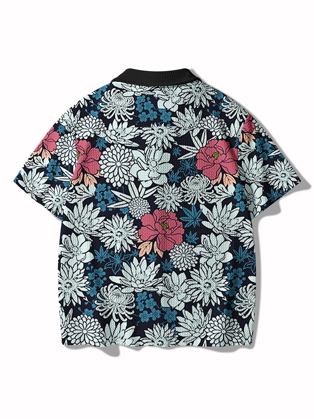 Orionride Floral Fragrance Men's Camp Collar Knitted Shirt