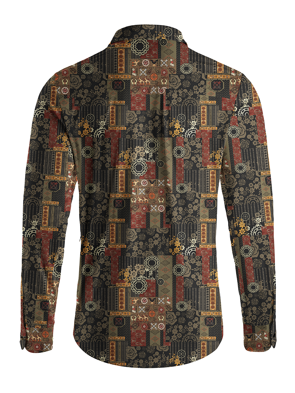 Orionride Retro Gear Flower Men's Stretchy Breathable Long Sleeve Gravel Shirt