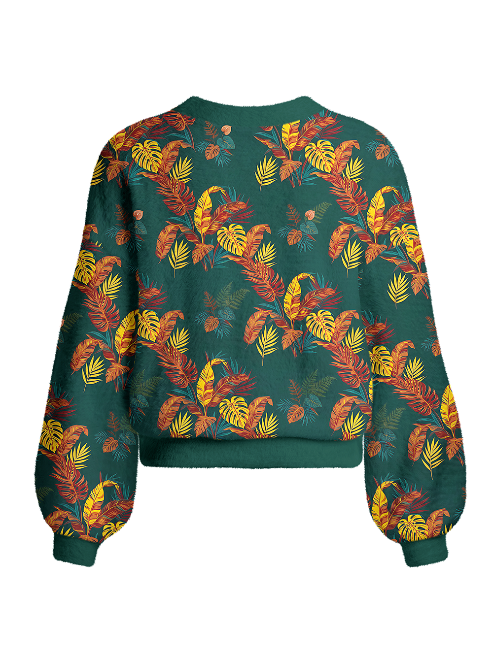Orionride Begonia Leaves Women's Fuzzy Knit Cardigan