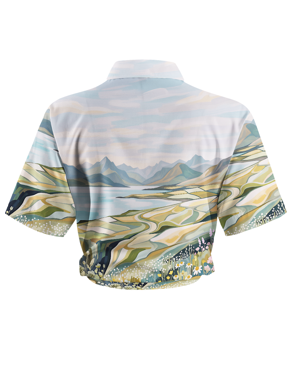 Orionride Soft Lake Bloom Zipper Pockets Ultra Lightweight Short Sleeves Women's Gravel Shirt
