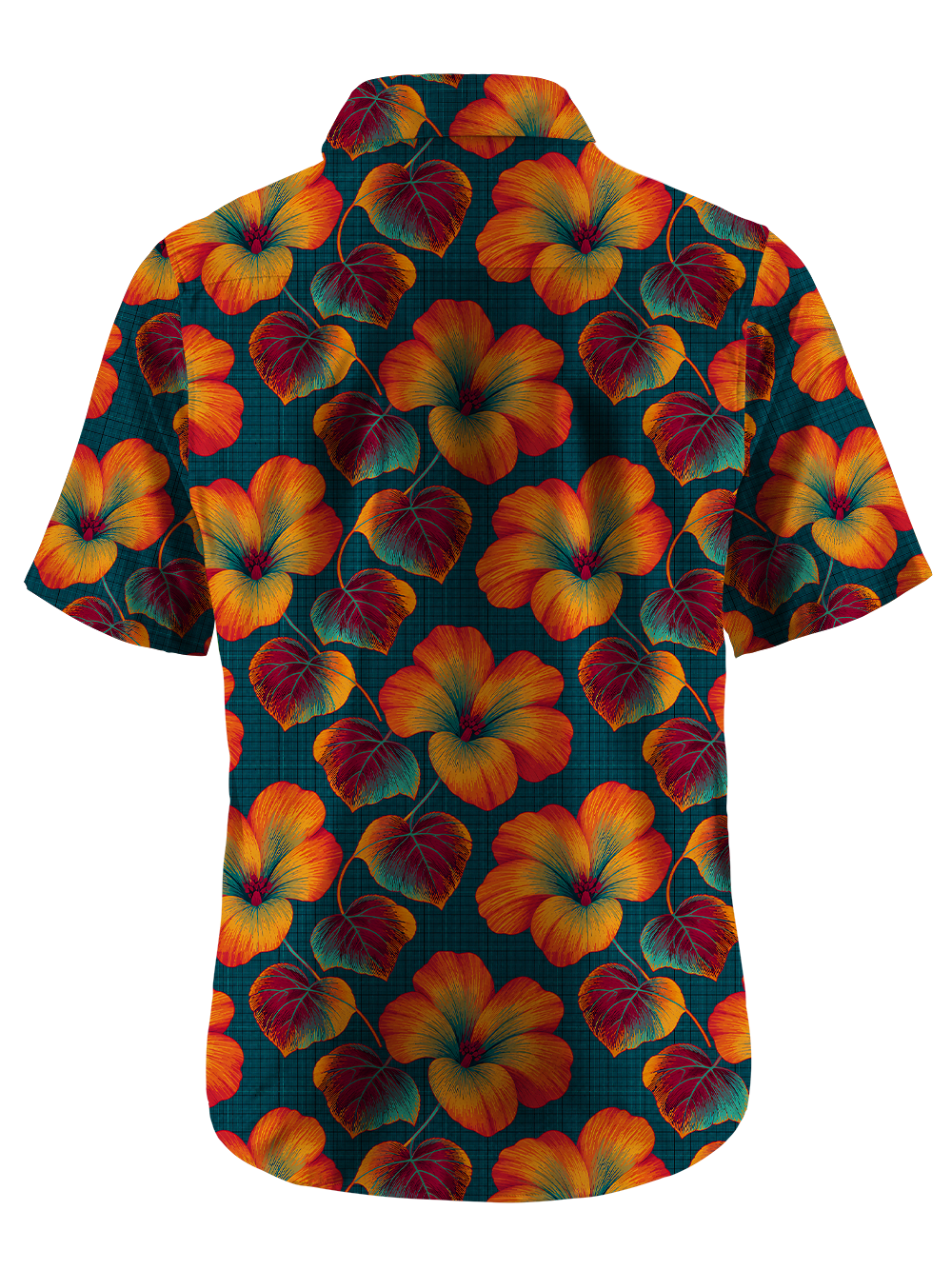 Orionride Fiery Hibiscus Zipper Pockets Ultra Lightweight Short Sleeves Gravel Shirt