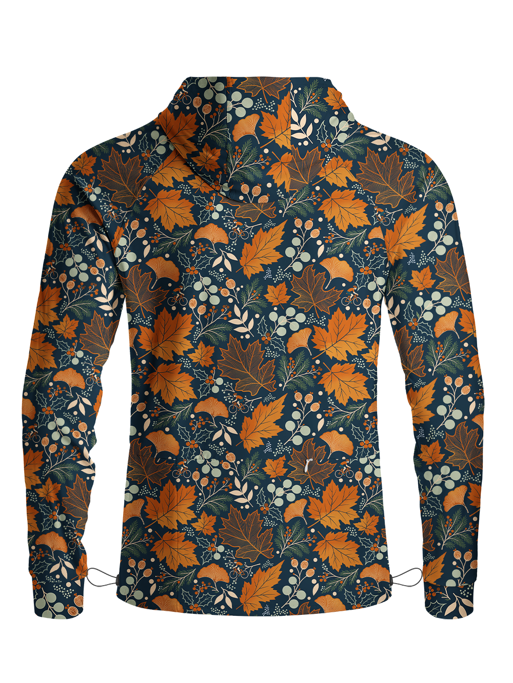 Orionride Warm Autumn Leaves Long Sleeve Cycling Hoodie Shirt