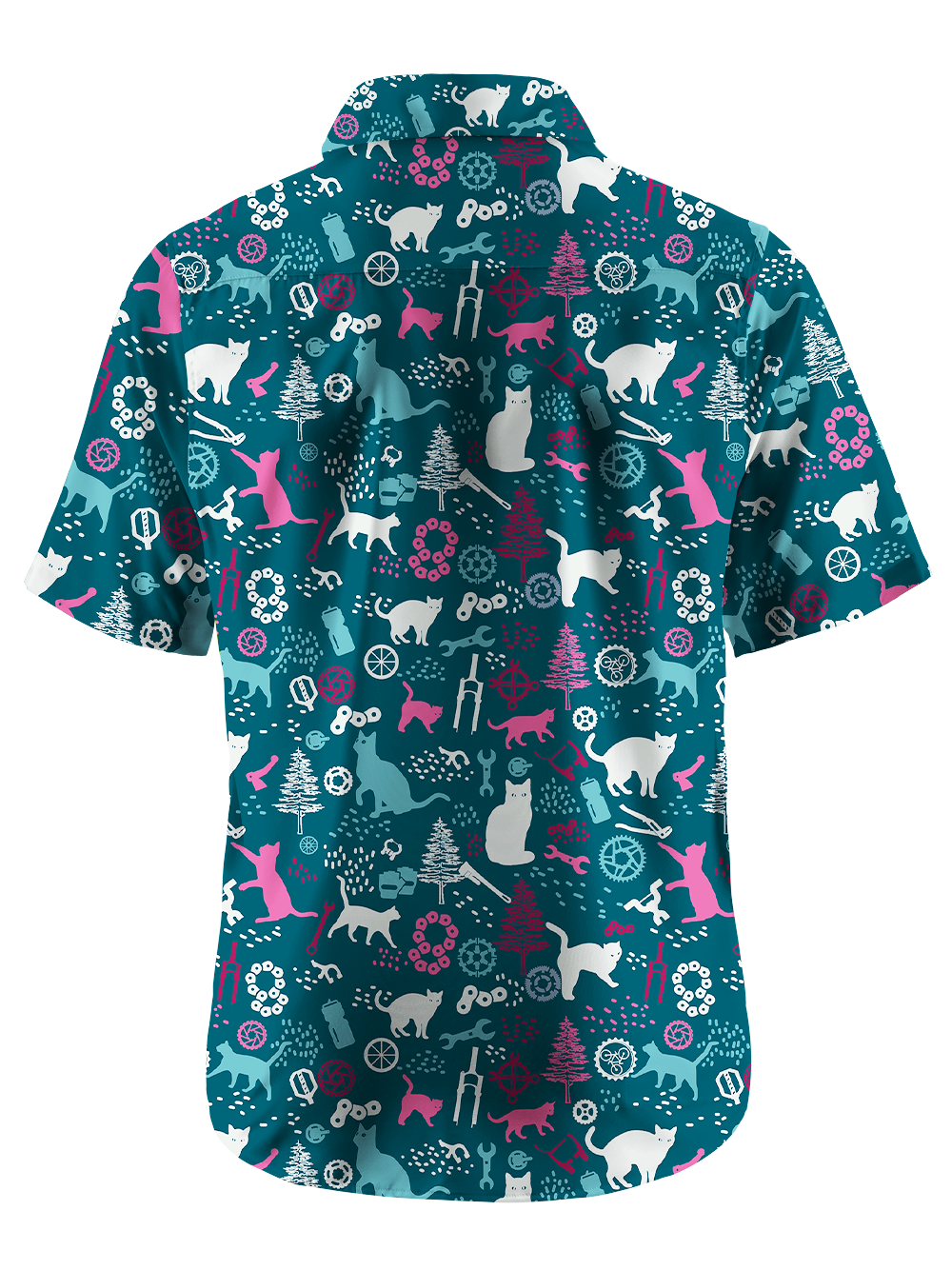 Orionride Funny Cat Zipper Pockets Ultra Lightweight Short Sleeves Gravel Shirt