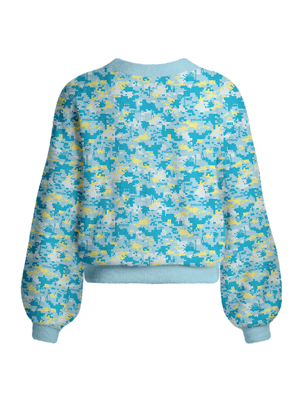 Orionride Pixelated Parts Women's Fuzzy Knit Cardigan