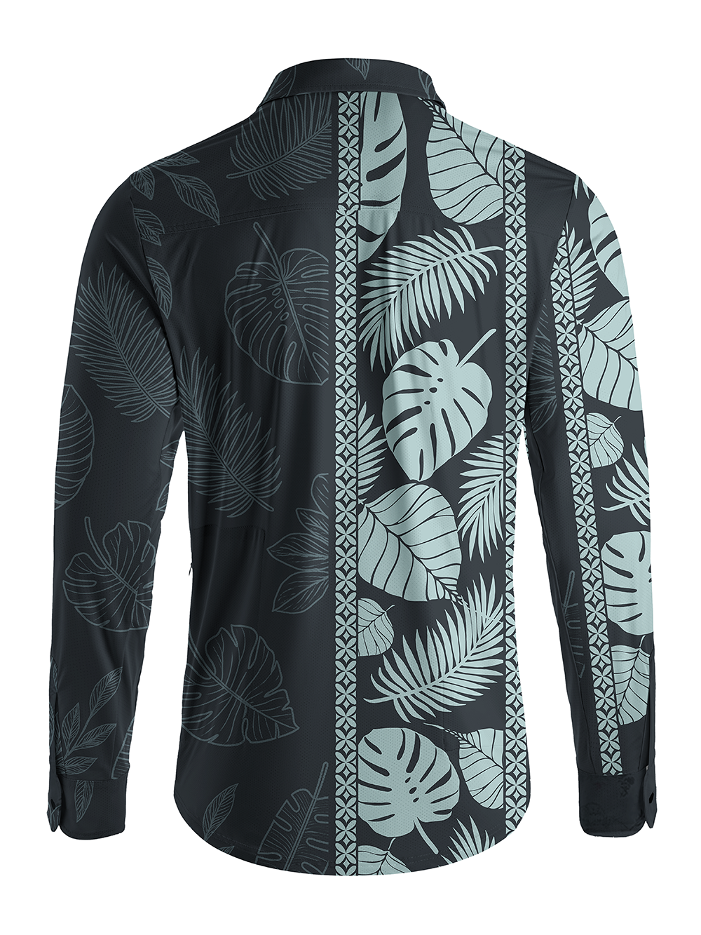 Orionride Striped Monstera Deliciosa Men's Stretchy Breathable Long Sleeve Gravel Shirt
