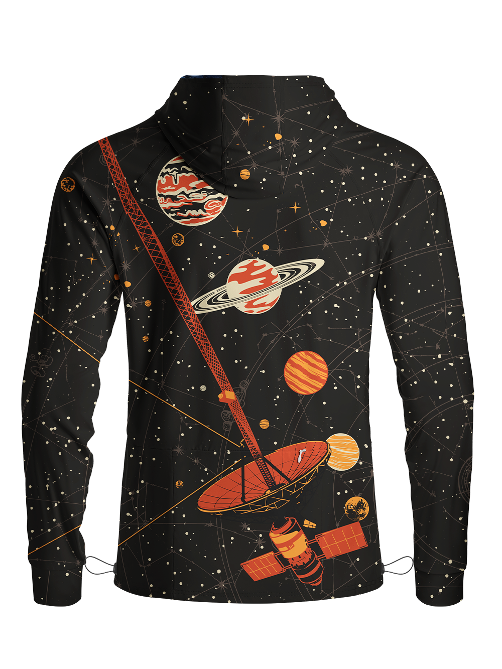 Orionride Starry Sky Background Long Sleeve Cycling Hoodie Shirt