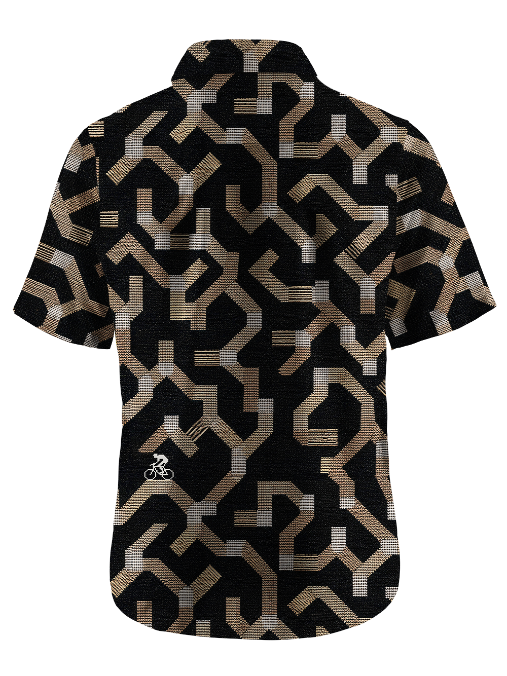 Orionride Gold Maze Ride Zipper Pockets Ultra Lightweight Short Sleeves Gravel Shirt