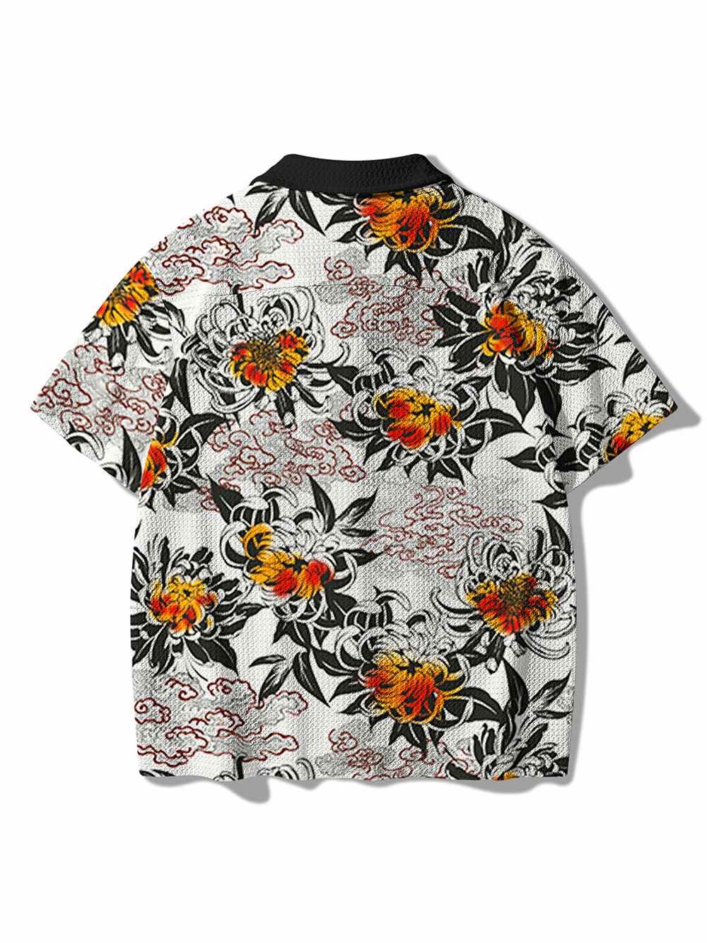 Orionride Chrysanthemums In Full Bloom Men's Camp Collar Knitted Shirt