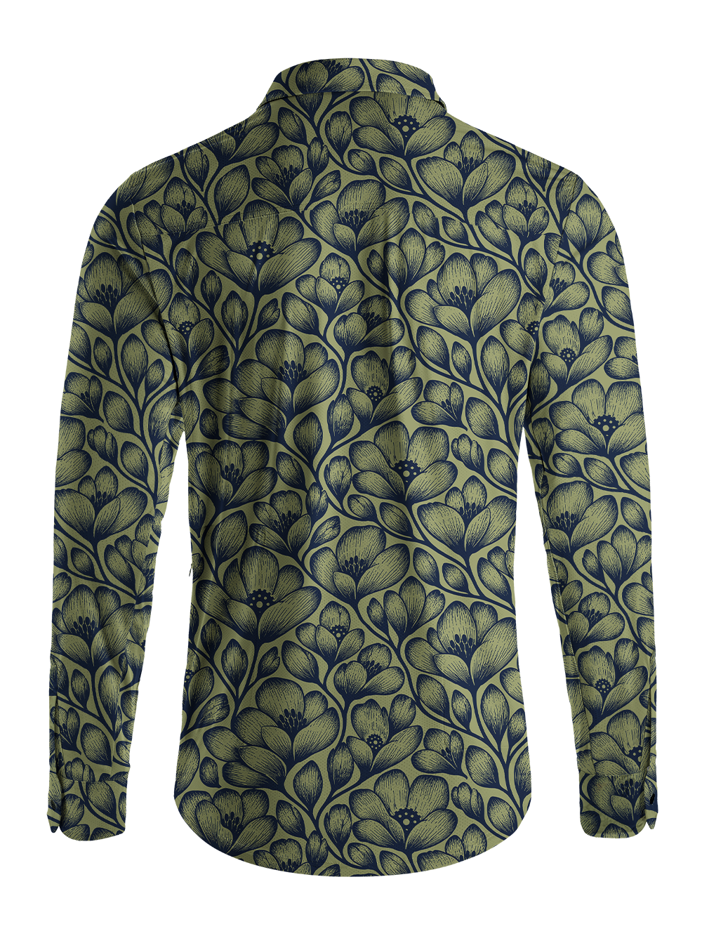 Orionride Flowers Line Men's Stretchy Breathable Long Sleeve Gravel Shirt
