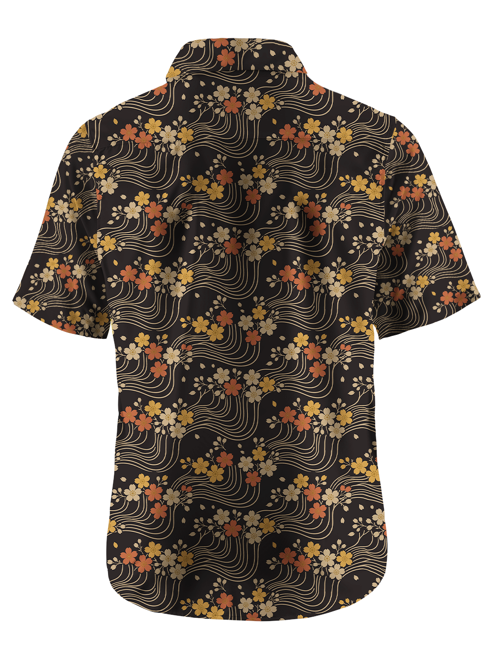 Orionride Cherry Blossom Lines Zipper Pockets Ultra Lightweight Short Sleeves Gravel Shirt